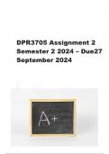 DPR3705 Assignment 2 (COMPLETE ANSWERS) Semester 2 2024 - DUE 27 September 2024 ; 100% TRUSTED Complete, trusted solutions and explanations.