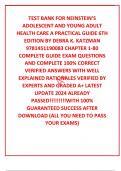 TEST BANK FOR NEINSTEIN’S ADOLESCENT AND YOUNG ADULT HEALTH CARE A PRACTICAL GUIDE 6TH EDITION BY DEBRA K. KATZMAN 9781451190083 CHAPTER 1-80 COMPLETE GUIDE EXAM QUESTIONS AND COMPLETE 100% CORRECT VERIFIED ANSWERS WITH WELL EXPLAINED RATIONALES VERIFIED 