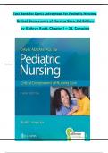 TEST BANK For Kathryn Rudd, Davis Advantage for Pediatric Nursing: Critical Components of Nursing Care 3rd  All 1-22 Chapters Covered ,Latest Edition ISBN:9781719645706