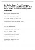 DC Boiler Exam Prep (Formulas and constants used for the DC 3rd class boiler exam) with Complete Solutions