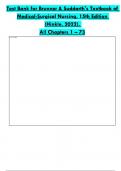 Test Bank for Brunner & Suddarth's Textbook of Medical-Surgical Nursing, 15th Edition by Hinkle, All 1-68 Chapters Covered ,Latest Edition ISBN: 9781975161033 , 