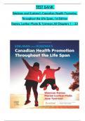 TEST BANK - Edelman and Kudzma's Canadian Health Promotion Throughout the Life Span, 1st Edition by Dames & Tyerman,  All 1-25 Chapters Covered ,Latest Edition ISBN: 9781771722254