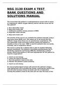 NSG 3130 EXAM 4 TEST BANK QUESTIONS AND SOLUTIONS MANUAL