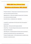 RMIN 4000 Test 3 Brown Exam Questions and Answers 100% Solved Principal of Indemnity - insurer pays no more than actual amount of the loss; insurer should not profit from the loss Replacement cost - the cost to replace an inventory item in its identical f