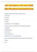 HIST 1301-History to 1877- Unit 1 EXAM Q&A 100% Solved | Guaranteed Success