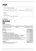 aqa A-level BUSINESS Paper 1 Business 1(7132-1) May 2024 Question Paper