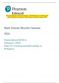 Pearson Edexcel GCSE In Portuguese (1PG0) Paper 1F: Listening and  understanding in Portuguese Mark Scheme (Results) Summer 2024