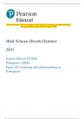 Pearson Edexcel GCSE In Portuguese (1PG0) Paper 1H: Listening and understanding in  Portuguese Mark Scheme (Results) Summer 2024