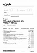 AQA A LEVEL DESIGN AND TECHNOLOGY PRODUCT DESIGN PAPER 1 2024 (75521)