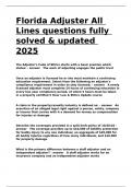 Florida Adjuster All Lines questions fully solved & updated 2025