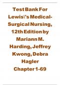 Test Bank for Lewis Medical Surgical Nursing 12th Edition by Mariann M. Harding, Jeffrey Kwong, Debra Hagler All Chapters Covered (Chapters 1 to 69) Correct Answers with Rationale | Graded A+