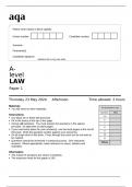 aqa A-level LAW Paper 1(7162-1) Question Paper May 2024