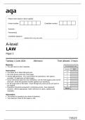 aqa A-level LAW Paper 2(7162-2) June 2024 OFFICIAL Question Paper