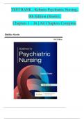 TEST BANK For Keltners Psychiatric Nursing, 9th Edition By Debbie Steele, Verified Chapters 1 - 36, Complete Newest Version