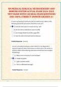 RN MEDICAL SURGICAL NEUROSENSORY AND  IMMUNE SYSTEM ACTUAL EXAM 2024-2025  TEST BANK WITH 140 REAL EXAM QUESTIONS  AND 100% CORRECT ANSWER GRADED A+