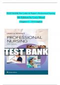 Leddy and Pepper’s Professional Nursing, 9th Edition TEST BANK by Lucy Hood, Verified Chapters 1 - 22, Complete Newest Version