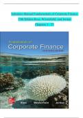 Solutions Manual For Fundamentals of Corporate Finance, 13th Edition by Ross, Westerfield, and Jordan, Verified Chapters 1 - 27, Complete Newest Version