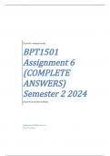 BPT1501 Assignment 6 (COMPLETE ANSWERS) Semester 2 2024 - DUE September 2024 ; 100% TRUSTED Complete, trusted solutions and explanations. Ensure your success with us.. 