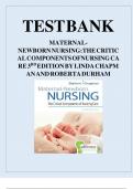 Test Bank: Maternal-Newborn Nursing: The Critical Components of Nursing Care, 3rd Edition, Roberta Durham, Linda Chapman | Complete Study Guide | Grade A+.