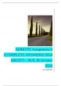 ADM3701 Assignment 6 (COMPLETE ANSWERS) 2024 (605597) - DUE 30 October 2024