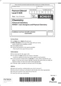 Pearson Edexcel GCE Question Booklet + Mark Scheme (Results) November(2022 update) In Chemistry (8CH0) Paper 1: Core Inorganic and Physical Chemistry