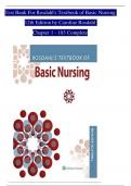 TEST BANK For Rosdahl's Textbook of Basic Nursing, 12th Edition by Caroline Rosdahl Chapters 1 - 103, Complete