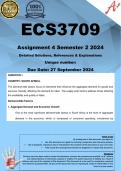 ECS3709 Assignment 4 (COMPLETE ANSWERS) Semester 2 2024 - DUE 27 September 2024 