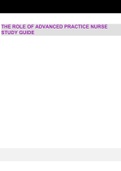 THE ROLE OF ADVANCED PRACTICE NURSE  STUDY GUIDE