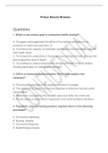 Exam (elaborations) PUBLIC HEALTH NURSING EXAM