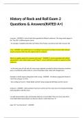 History of Rock and Roll Exam 2 Questions & Answers(RATED A+)