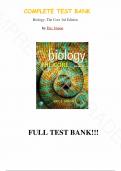 Test Bank - Biology: The Core 3rd Edition by Eric Simon, All Chapters | Complete Guide A+