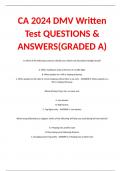 CA 2024 DMV Written Test QUESTIONS & ANSWERS(GRADED A)