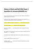  History of Rock and Roll WSU Exam 1 Questions & Answers(GRADED A+)