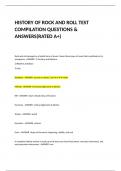 HISTORY OF ROCK AND ROLL TEST COMPILATION QUESTIONS & ANSWERS(RATED A+)