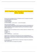   CHC Practice Test Questions And Answers 100% Verified.