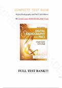 Test Bank - Digital Radiography and PACS 4th Edition by Christi Carter MSRS RT(R), Beth Veale, All Chapters | Complete Guide A+