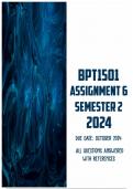 BPT1501 Assignment 6 Semester 2 2024 | Due October 2024