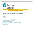 Pearson Edexcel GCSE In Religious Studies A Paper 2: Study of Second Religion 2D  Buddhism Mark Scheme (Results) Summer 2024