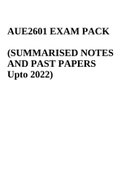 AUE2601 EXAM PACK