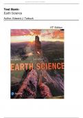 Test Bank - Earth Science 15th Edition ( Edward J. Tarbuck , 2024) All Chapters||  Latest Edition 