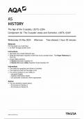 AQA AS HISTORY QUESTION PAPER 1A 2024(7041/1A The age of the crusades, c1071-1204 Component 1A The Crusader states and Outermer,c1071-1149)