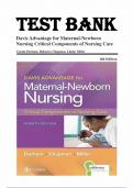 TEST BANK - Davis Advantage for Maternal-Newborn Nursing: The Critical Components of Nursing Care, 4th Edition by Durham & Chapman