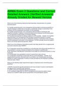 AWMA Exam 2 Questions and Correct Detailed Answers (Verified Answers) Already Graded A+ Newest Version