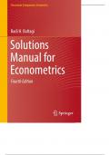 Complete Solutions Manual for Econometrics Answered.