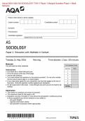 Actual 2024 AQA AS SOCIOLOGY 7191/1 Paper 1 Education with Methods in Context Merged Question Paper + Mark Scheme