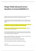 Merger Model Advanced Correct Questions & Answers(GRADED A+)