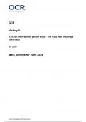 OCR GCE  History A Y253/01: Non-British period study: The Cold War in Europe  1941-1995 AS Level Mark Scheme for June 2024