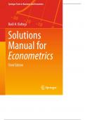 Exam (elaborations) Manual for Econometrics 3rd Edition  Solutions Manual for Econometrics