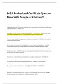  M&A Professional Certificate Question Bank With Complete Solutions!!