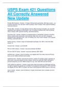 USPS Exam 421 Questions All Correctly Answered New Update